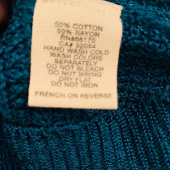 URBAN OUTFITTERS TEAL COTTON RAYON SWEATER xs - Picture 3 of 4